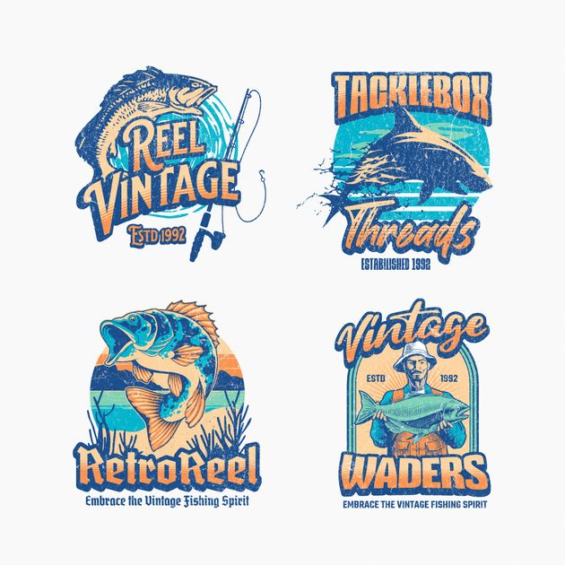 4 Fishing Logo Collection Logo Design Template — Customize it in Kittl