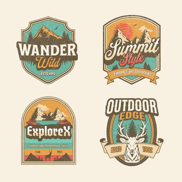 4 Outdoor Adventure Logo Collection Logo Design Template — Customize it ...