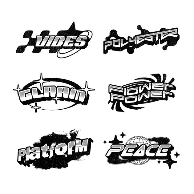 Black and White Retro Y2K Graphic Logo Design Template — Customize it ...