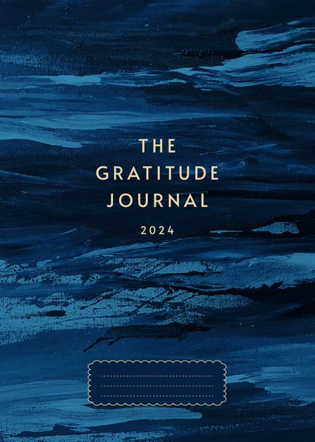 Blue Waves Gratitude Journal Cover Design Template Customize It In Kittl