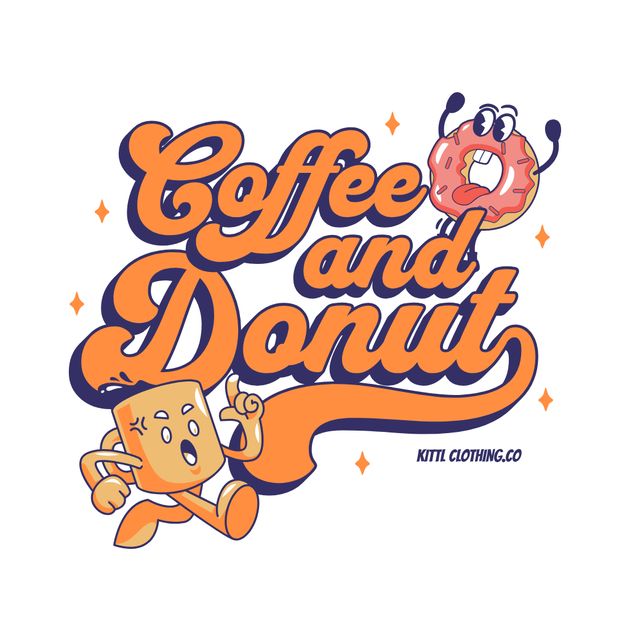 Coffee and Donut T-Shirt Design Template — Customize it in Kittl
