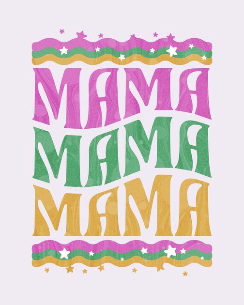 Groovy Rainbow Mama T-Shirt Design Template — Customize it in Kittl