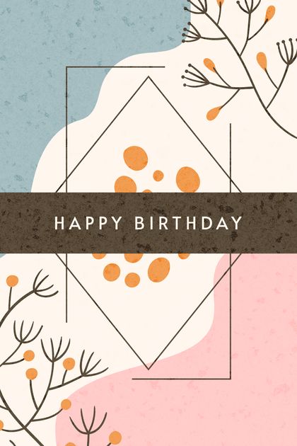 Happy Birthday - Modern Card Design Template — Customize it in Kittl
