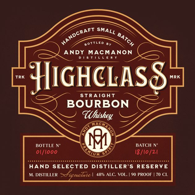 Highclass Bourbon Whiskey - Vintage Distillery Label Design Template ...