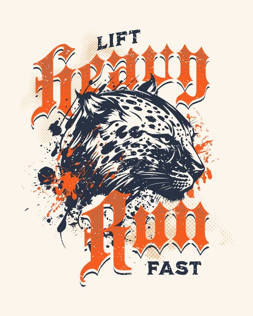Lift Heavy - Run Fast T-Shirt Design Template — Customize it in Kittl