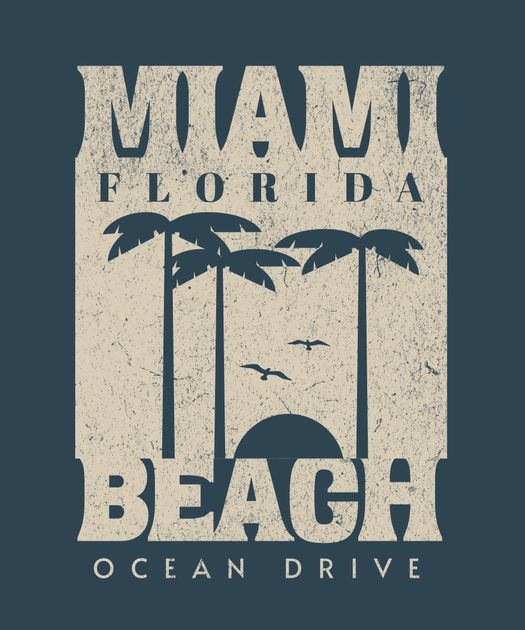 Miami Beach T-Shirt Design Template — Customize it in Kittl