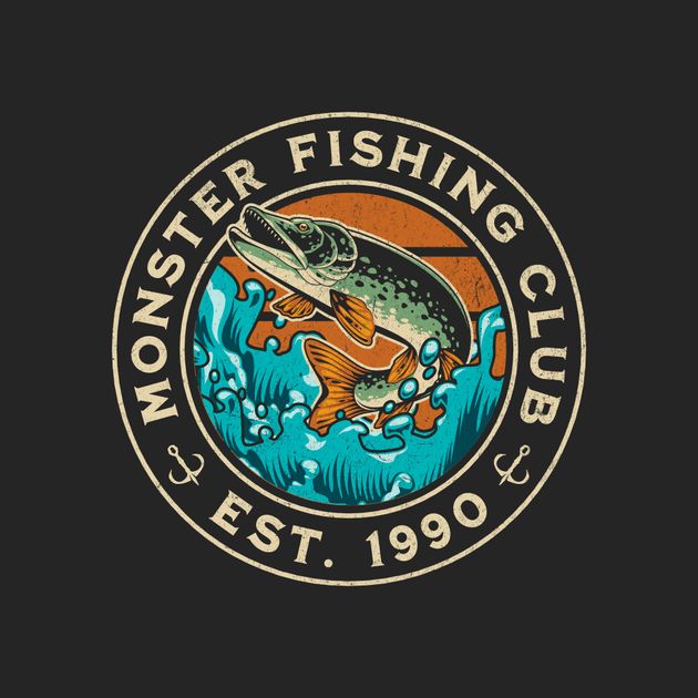 Monster Fishing Club Logo Design Template — Customize it in Kittl