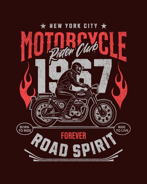 Motorcycle Rider Club T-Shirt Design Template — Customize it in Kittl