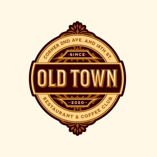 Old Town Restaurant and Coffee Club Logo Design Template — Customize it ...