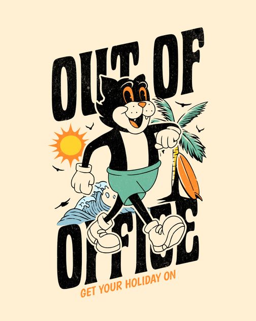 Out of Office T-Shirt Design Template — Customize it in Kittl