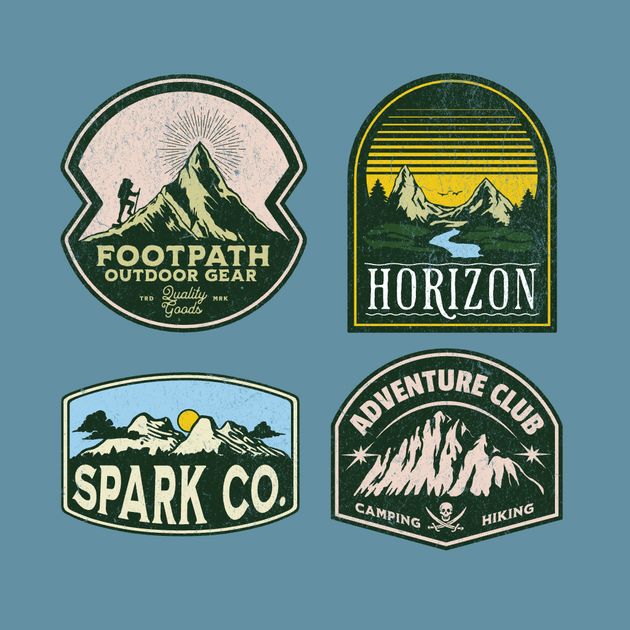 Outdoor Adventure Badges Design Logo Design Template — Customize it in ...
