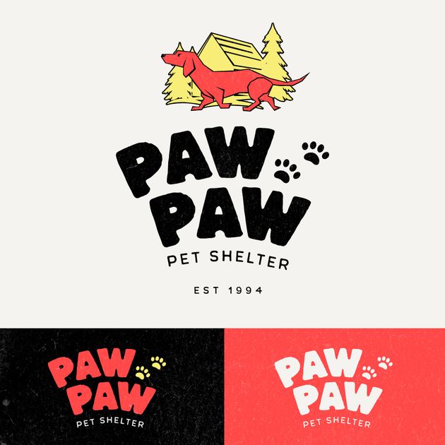 Paw Paw Pet Shelter Logo Design Template — Customize it in Kittl