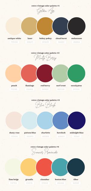 Retro Vintage Color Palettes Poster Design Template — Customize it in Kittl