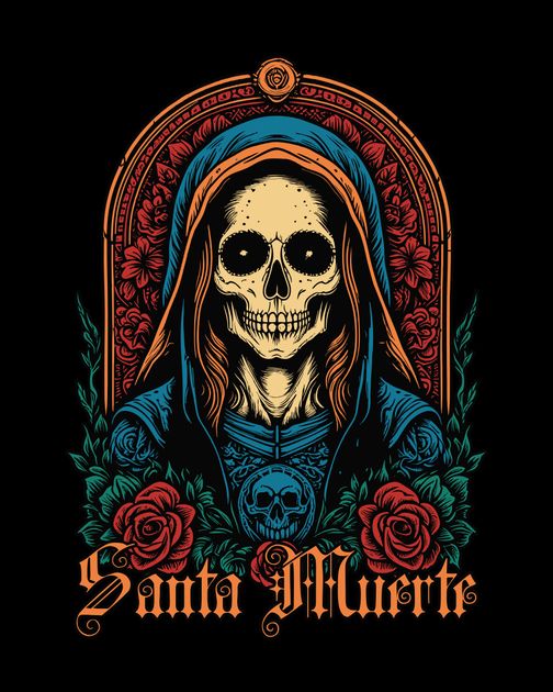Santa Muerte T-Shirt Design Template — Customize it in Kittl