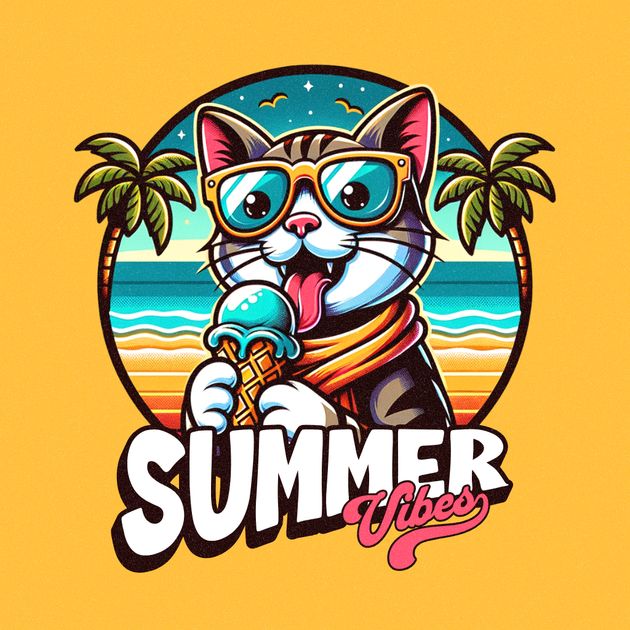 Summer Vibes T-Shirt Design Template — Customize it in Kittl