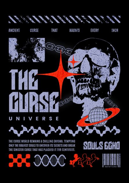 The Curse Universe T-Shirt Design Template — Customize it in Kittl
