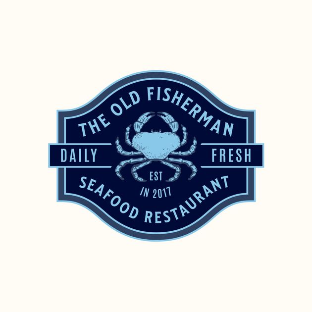 The Old Fisherman Seafood Restaurant - Crab Logo Design Template ...