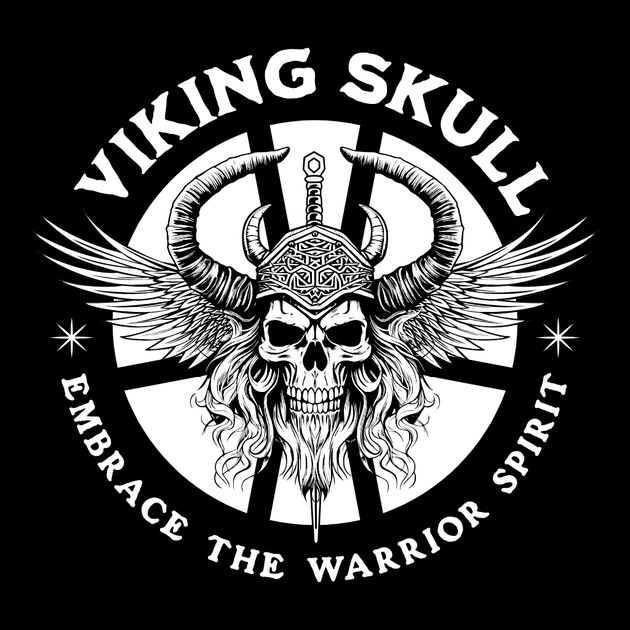 Viking Skull T-Shirt Design Template — Customize it in Kittl