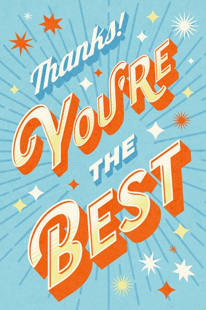You're the Best - Thank You Card Design Template — Customize it in Kittl