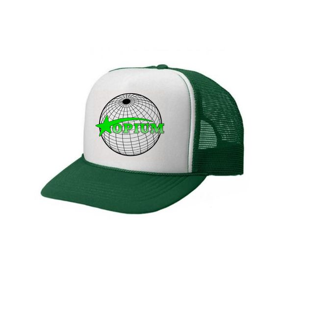 green opium trucker cap Logo Design Template — Customize it in Kittl