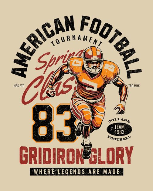 American Football T-shirt Design Graphic by T-shirt King