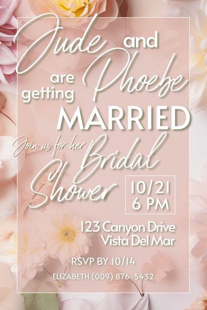 FLORAL BRIDAL SHOWER Card Design Template — Customize it in Kittl