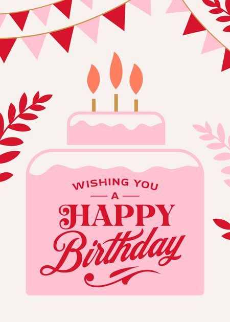 Birthday Cake Greeting Card Design Stock Vector By, 49% OFF